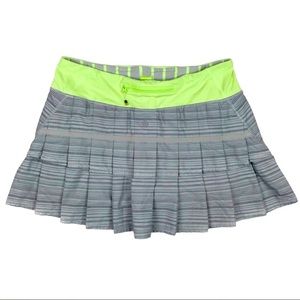 Lululemon Pace Setter Skirt Grey/Neon Green